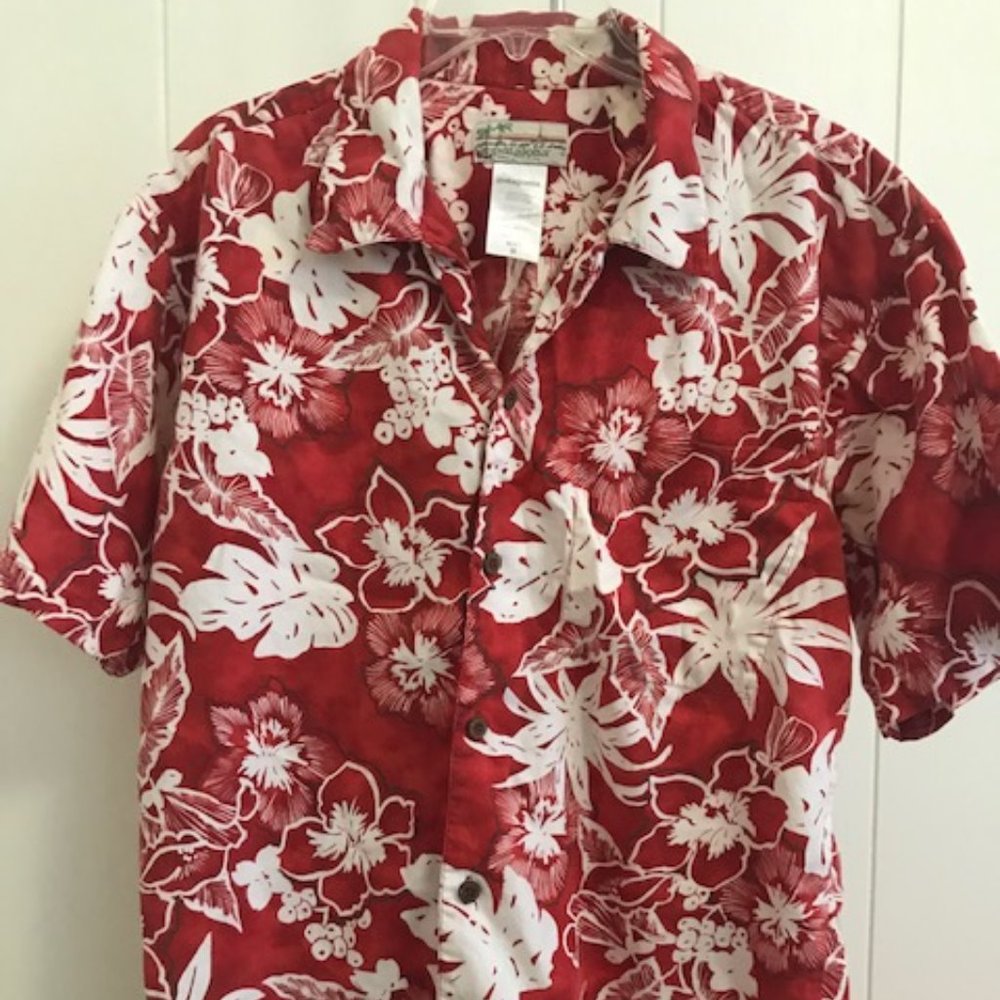 Pataloha Button Down Hawaiian Aloha Shirt Medium